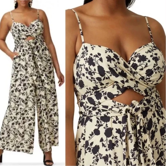 Fame & Partners “The London Jumpsuit” floral crepe material with pockets - Picture 10 of 13